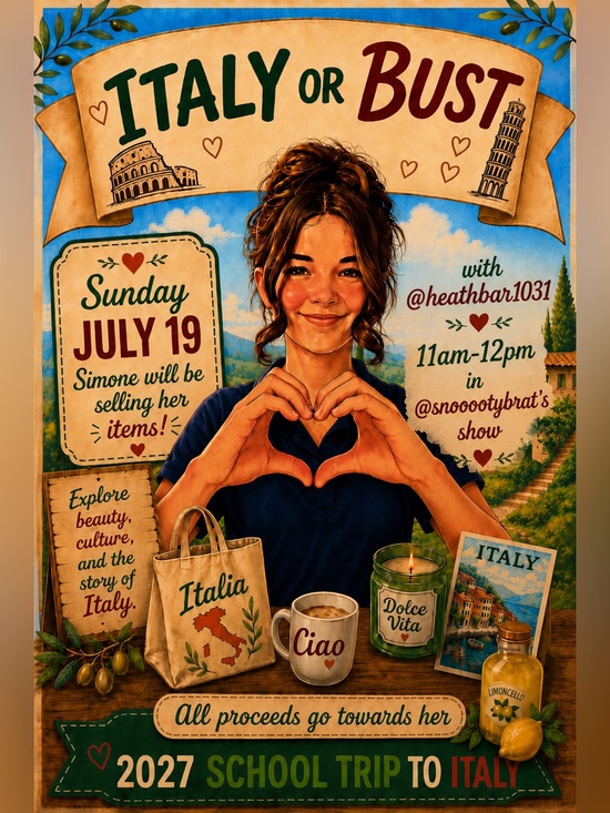Other - Italy or Bust! Flyer- Sunday July 19 11am Eastern